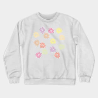 Pastel Daisy Flowers Smiley Face Crewneck Sweatshirt